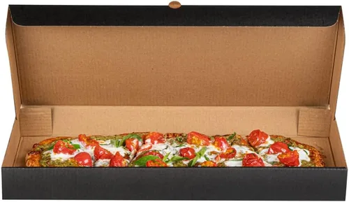 Vista 120 de Restaurantware - Cajas para pizza, 50 unidades, 14 x 7 x 1.5 pulgadas, embalaje de papel de cartón corrugado con bloqueo de pestañas, resistente a