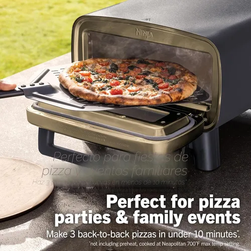 Vista 7 de Ninja Artisan MO201BL1 - Horno de pizza para exteriores, 12 pulgadas, pizza de 3 minutos, napolitano, corteza fina, New York Chicago, personalizado