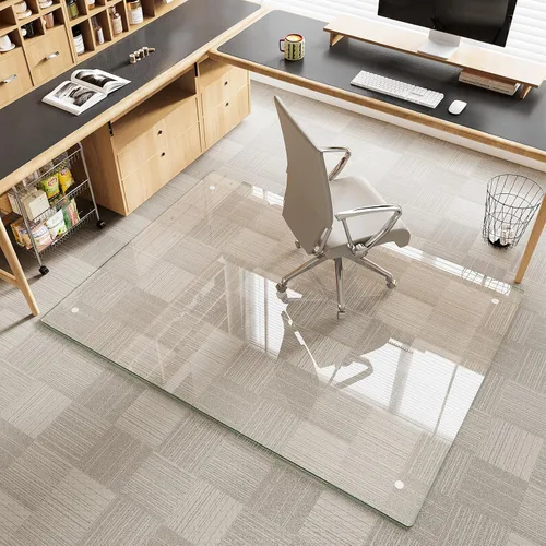Vista 13 de Alfombrilla de cristal templado gris para silla de 30 x 48