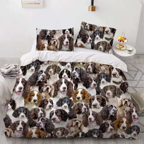 Vista 8 de Juego de funda de edredón de Malinois belga, juego de ropa de cama decorativo de 3 piezas con 2 fundas de almohada, funda de edredón suave, juego