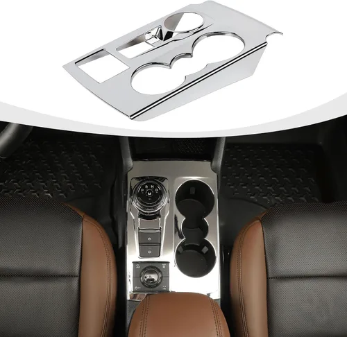 Vista 17 de RAZPOY Ajuste de panel de cambio Panel de centro de consola Portavasos Compatible con Ford Bronco Sport 2021-2024, Negro