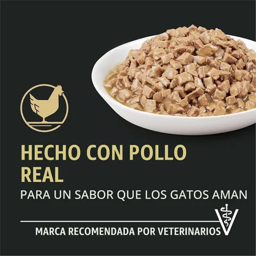 Vista 2 de Purina Pro Plan Urinary Tract Health - Entree de pollo en salsa para gatos (paquete de 24) latas de 5.5 onzas