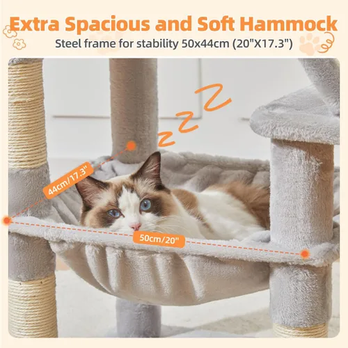 Vista 89 de Taoqimiao Árbol para gatos de 57.5 pulgadas, torre para gatos de interior para adultos, condominio extragrande para gatos, 8 postes rascadores