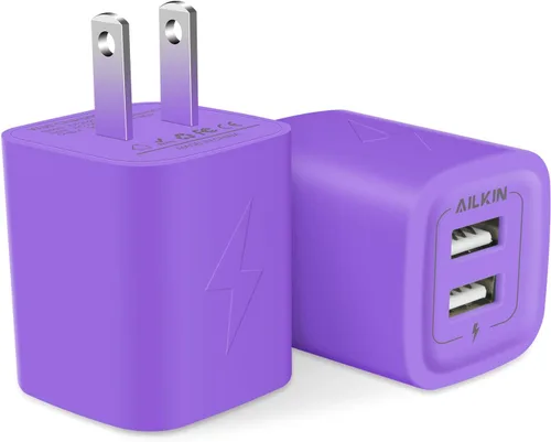 Vista 8 de Enchufe de cargador de pared, cubo de cargador USB, adaptador USB de 2 Negro