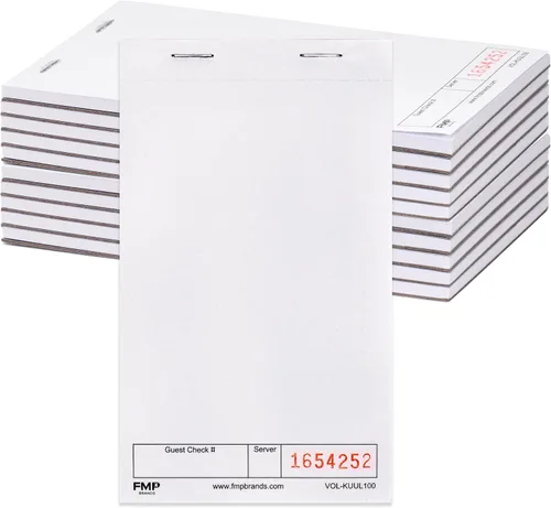 Vista 10 de FMP Brands Paquete de 5 blocs de cheques de invitados, bloc de notas de servidor para camarera, bloc de notas de servidor para camarera, bloc