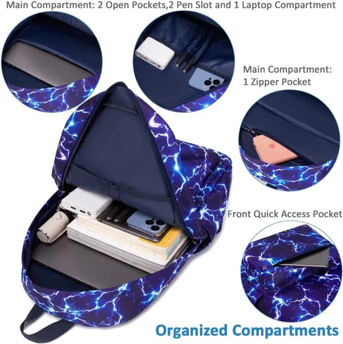 Vista 4 de Meisohua Mochila escolar para niñas y niños, mochila para niñas y niños, mochila escolar primaria, mochila casual para niños y niñas, Azul