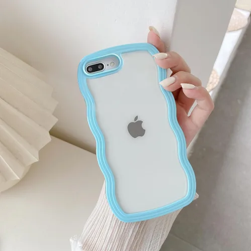 Vista 41 de QLTYPRI Funda compatible con iPhone 7/8/SE, bonita funda transparente con marco ondulado rizado para niñas y mujeres, funda protectora de TPU