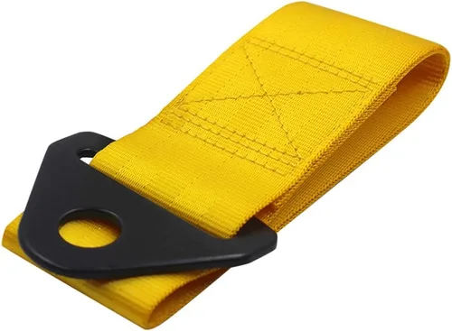 Vista 5 de Correa de remolque universal de nailon para parachoques delantero o trasero de alta resistencia, color negro
