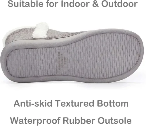 Vista 5 de pantuflas abrigadas de felpa, para interiores y exteriores, ideales para el invierno, para mujer, cómodas, botines