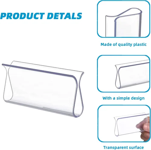 Vista 3 de Persianas enrollables de plástico con dobladillo para ventana, accesorios de ventanas (transparente, 4 unidades)