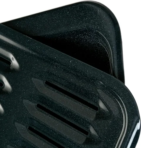 Vista 2 de Sartén universal para asar con estante para horno, sartén antiadherente, 2 piezas de acero al carbono recubierto de porcelana negra, apto