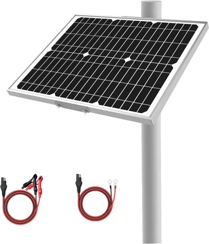 Vista 10 de Cargador y Mantenedor de Batería Solar Impermeable de 12V - Panel Solar Mono de 20 Vatios con Controlador de Carga MPPT Inteligente Integrado +