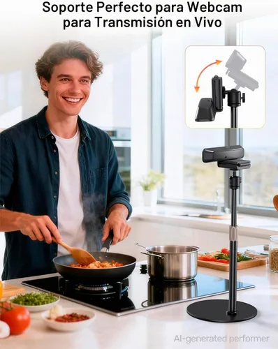 Vista 8 de Soporte de trípode para cámara web de escritorio, giro de 360°, rosca de 1