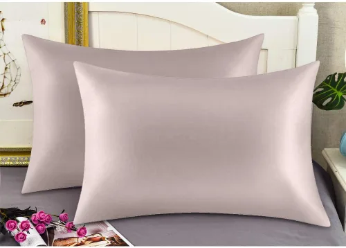 Vista 3 de Jocoku Juego de 2 fundas de almohada 100% seda de morera para cabello y piel, súper suaves y transpirables, tamaño estándar de seda natural Gris
