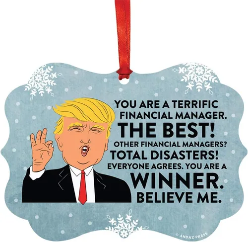 Vista 64 de Andaz Press Presidente Donald Trump Fancy Frame Recuerdo Adorno de Navidad Regalo de broma Ejecutivo de Cuenta, 1 paquete, Divertidas Ideas