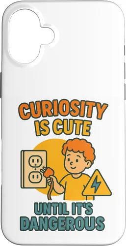 Vista 23 de Curiousity is Cute Workplace & Home Safety Awareness Gift Case for iPhone 16