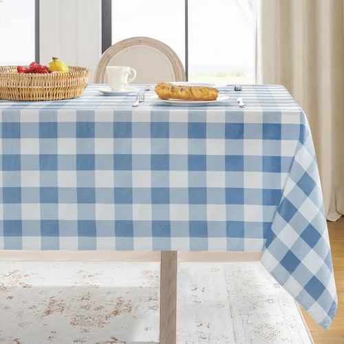 Vista 21 de Softalker - Mantel rectangular a cuadros, impermeable para exteriores, 54 x 120 pulgadas, mantel de búfalo a cuadros, resistente a las manchas