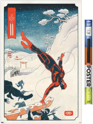 Vista 17 de Trends International Marvel Comics Daredevil - Póster de pared ninja, 22.4 pulgadas de largo x 14.7 pulgadas, versión enmarcada en madera de granero