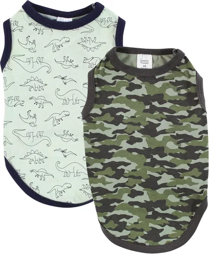 Vista 15 de Luvable Friends Camisetas de algodón para perros y gatos, 2 unidades, camuflaje plátano, talla XS