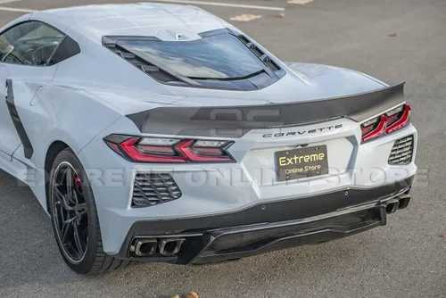 Vista 4 de Repuesto para modelos Chevrolet Corvette C8 2020 actuales Alerón de ala de tapa trasera de maletero estilo Ducktail EOS Performance
