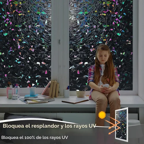 Vista 5 de Haton - Lámina opaca polarizada para ventanas y privacidad, bloqueo de luz solar y rayos UV, para oscurecer habitaciones y control del calor