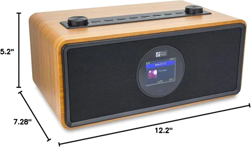Vista 10 de Ocean Digital WR-860 FM Radio de Internet Wi-Fi con altavoces estéreo, reloj despertador, temporizador de sueño, salida de línea, entrada auxiliar
