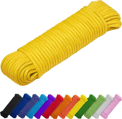Vista 21 de TECEUM Cuerda – 90 pies x 1/4 pulgada (7mm) – Verde Ejército – Cuerda Utilitaria Versátil y Resistente – Acampada, Artesanía, Asta de Bandera