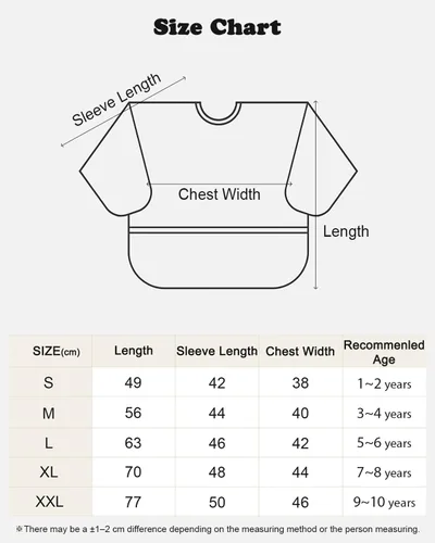 Vista 7 de Plie Kids Waterproof Art Smock – Long Sleeve Apron for Painting, Baking, Sensory Play (Ages 1–10)