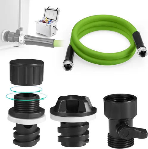 Vista 5 de Cooler Drain Plug Hose Connection Kit with 6FT Hose for Yeti, Rtic Coolers