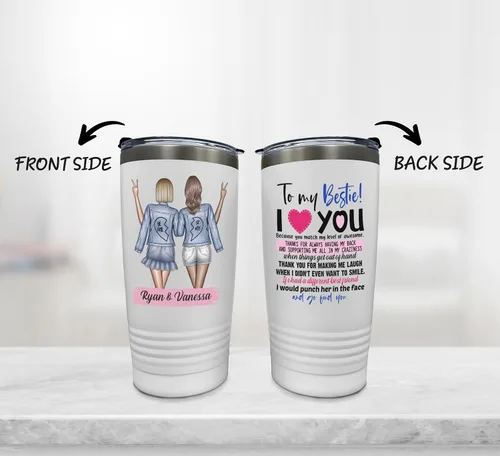 Vista 5 de Vaso de acero inoxidable personalizado con tapa (20 onzas)