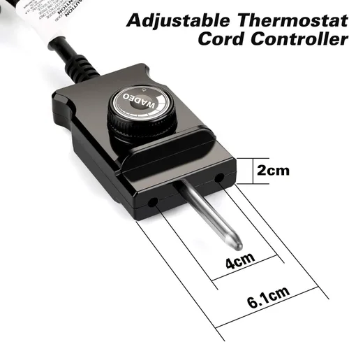 Vista 3 de WADEO Elemento calefactor de 1500 vatios compatible con ahumador eléctrico Masterbuilt y parrilla, controlador de cable de termostato ajustable