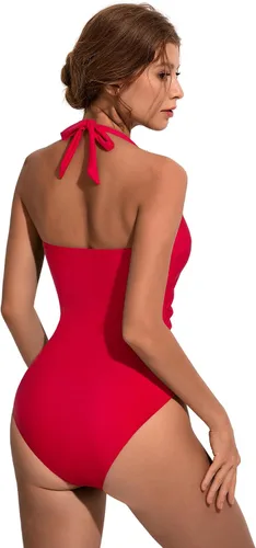 Vista 71 de SUUKSESS Traje de baño sexy de una pieza con volantes y control de abdomen para mujer