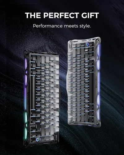 Vista 8 de GravaStar Mercury K1 Teclado mecánico inalámbrico 75% para juegos, aleación de aluminio, teclado compacto personalizado con conector de intercambio