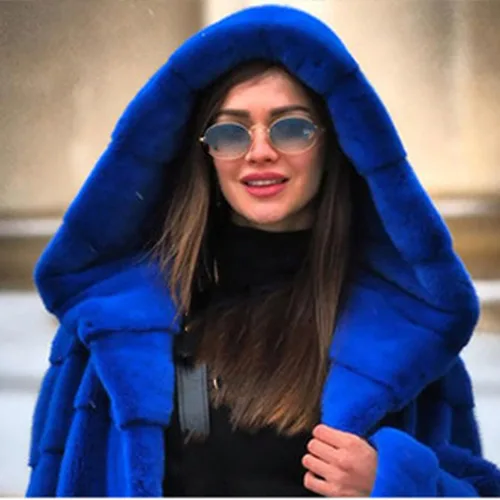 Vista 3 de Abrigos para mujer OtoñoInvierno Color sólido con capucha gruesa abrigo de forro polar