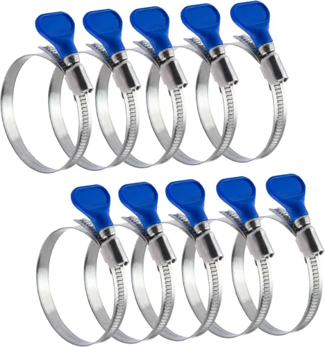 Vista 13 de POWERTEC 70247 Abrazaderas de manguera con llave de 1-1/2 pulgadas, abrazaderas ajustables de tornillo de pulgar de acero inoxidable para colección