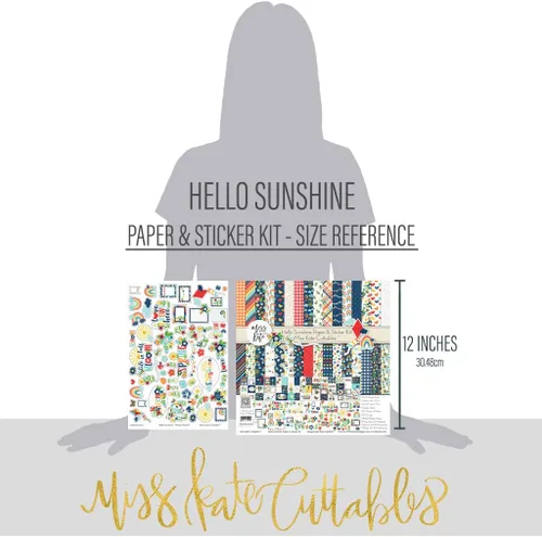 Vista 5 de Kit de papel y calcomanías – Hello Sunshine – Kit de álbum de recortes de primavera – Papel de doble cara de 12 x 12 pulgadas + calcomanías