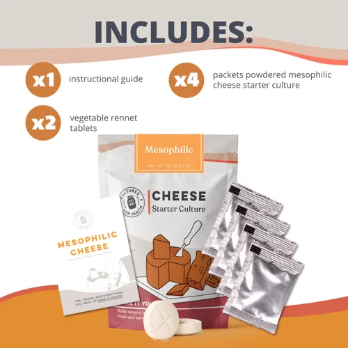 Vista 3 de Cultures for Health Cultivo iniciador de queso mesófilo Queso crema, requesón, mozzarella versátil, sin OMG, sin gluten, crea una variedad