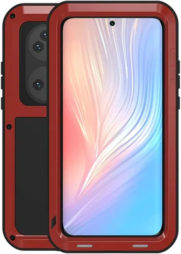 Vista 9 de LOVE MEI Funda de metal para Huawei P50 Pro, resistente al aire libre, a prueba de golpes, a prueba de caídas, de aluminio, militar, resistente Negro
