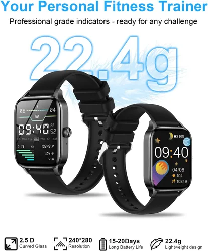 Vista 4 de Reloj inteligente para hombres y mujeres, rastreador de fitness HD de 1.85 pulgadas (respuesta/hacer llamadas/mensajes), más de 130 modos deportivos