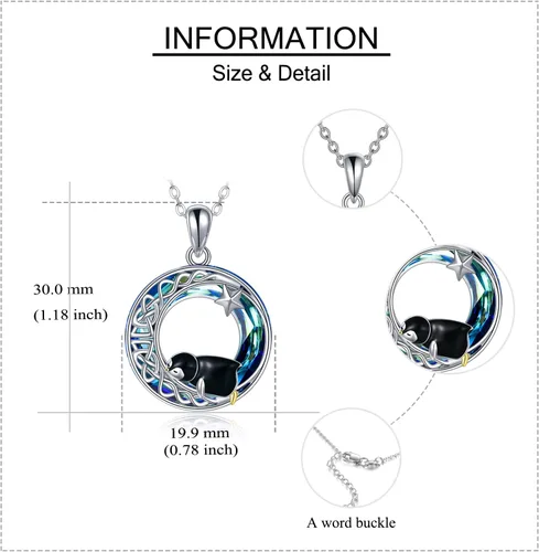 Vista 6 de ONEFINITY Penguin Necklace Sterling Silver Penguin Jewelry Gifts for Women Daughte