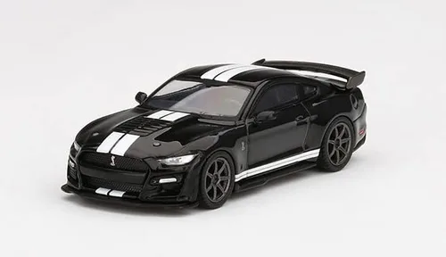 Vista 2 de Truescale Miniatures Modelo de coche compatible con Ford Mustang Shelby GT500 Shadow Black Limited Edition 1/64 Diecast Model Car MGT00334