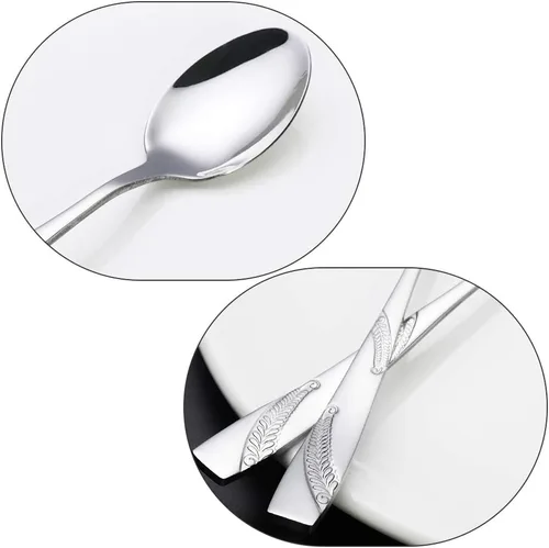 Vista 3 de Bringer Juego de 12 cucharas de postre, acero inoxidable, 6.6 pulgadas