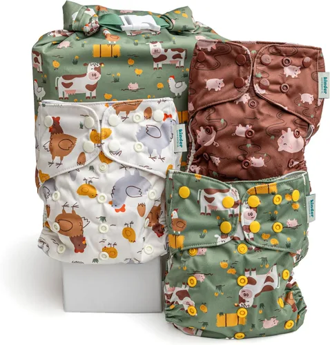Vista 37 de Big Adventure Kinder - Juego de 5 pañales de tela reutilizables para bebé, estilo de bolsillo, jersey atlético que absorbe la humedad, insertos