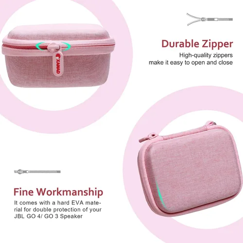 Vista 4 de XANAD - Carcasa rígida compatible con altavoces JBL Go 4 / GO 5 / Go 3 Ultra, color rosa