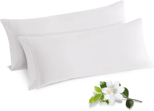 Vista 25 de Horbaunal Paquete de 2 fundas de almohada de microfibra de tamaño estándar, color azul, con cierre de sobre, 1800 hilos, suaves y resistentes al