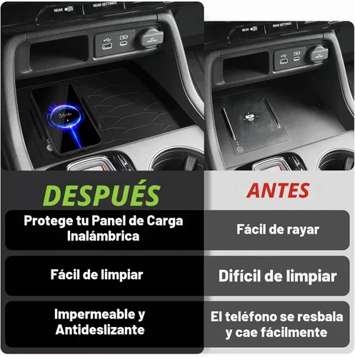 Vista 6 de Muslogy Compatible con Honda Pilot 2023-2025/2026 Passport Accesorios de Consola Central Cargador Inalámbrico Alfombrilla Protectora Insertos
