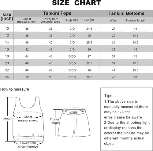 Vista 7 de Traje de baño tankini de dos piezas para mujer, talla grande, estampado con control de abdomen, parte superior con faldas