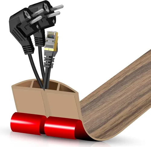 Vista 46 de Cubierta autoadhesiva para cables de suelo, gestión de cables de 3.3 pies, protector de tira de extensión para cables, evita tropiezos de cables