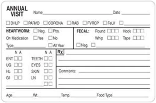 Vista 15 de Examen físico canino veterinario, Doctor Stuff Veterinarian Stickers, 2-1/2" x 2-1/2", Blanco, 240/Roll, Tabbies Vet V-AN315