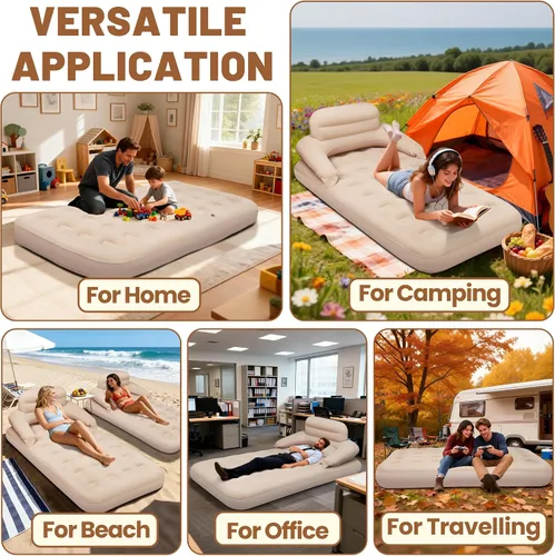 Vista 13 de MeiLyte Inflatable Bed Twin Size, Inflatable Air Mattress with Backrest
